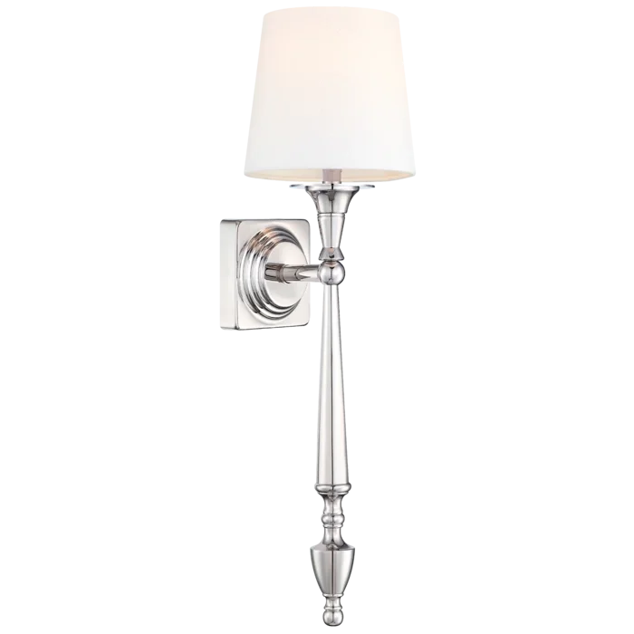 Φωτογραφία προϊόντος: COSMOLight Sconce Austin W01258NI-WH νίκελ με λευκό καπέλο – κομψό και αρμονικό φωτιστικό τοίχου Nickel Χρώμιο