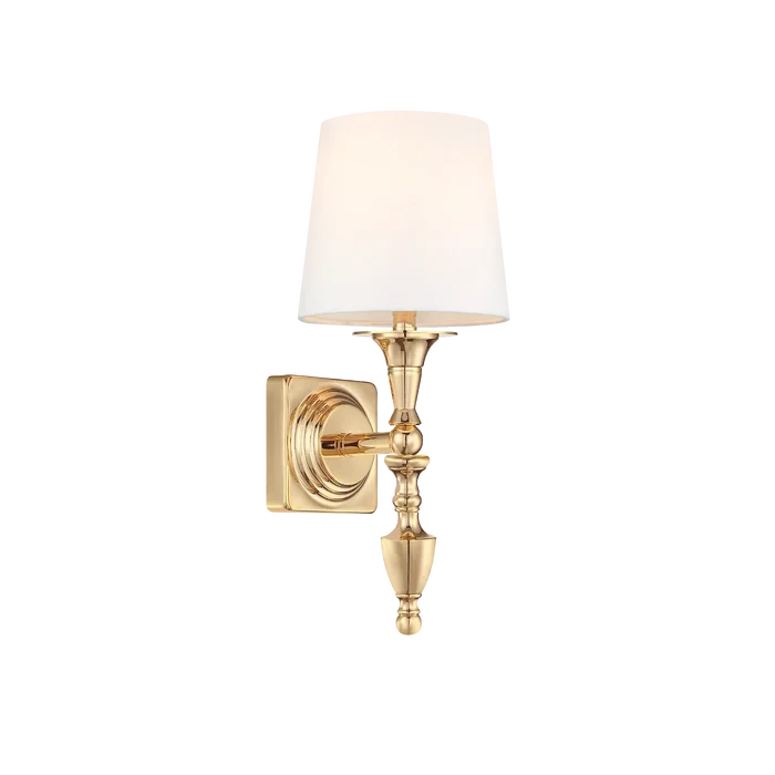 Φωτογραφία προϊόντος: COSMOLight Sconce Austin W01125AU-WH χρυσό με λευκό καπέλο – κομψό και αρμονικό φωτιστικό τοίχου