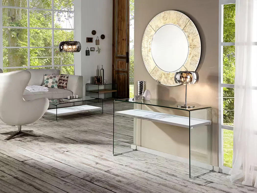 Φωτογραφία προϊόντος: Schuller Κονσόλα Sonoma 764360 από tempered glass και MDF λευκό μαρμάρινο 125×76×40 cm Άσπρο Μάρμαρο