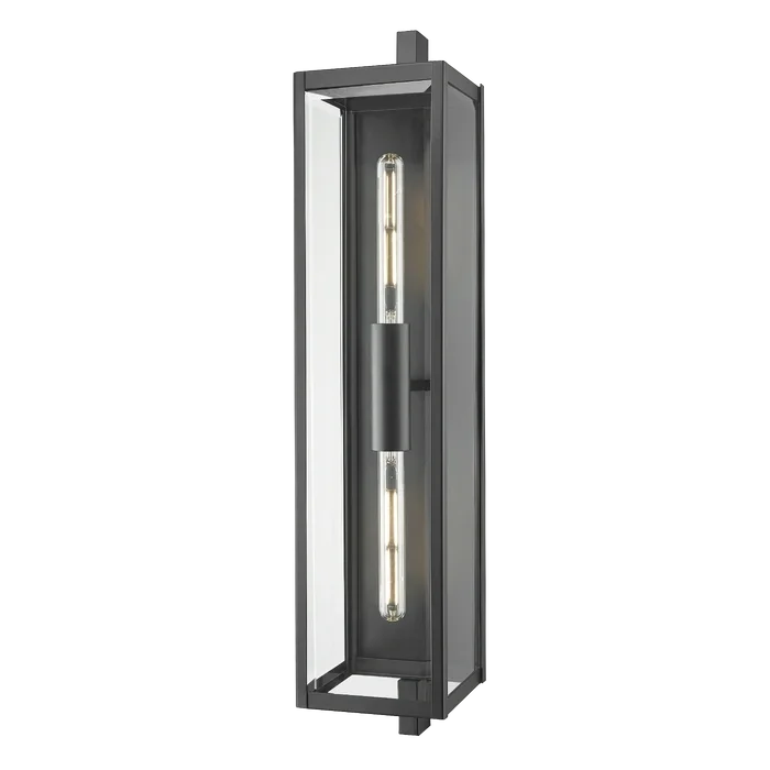 Φωτογραφία προϊόντος: COSMOLight Sconce DOVER W02095BK μεγάλο επιτοίχιο φωτιστικό φαναριού σε μαύρο για εξωτερικούς χώρους