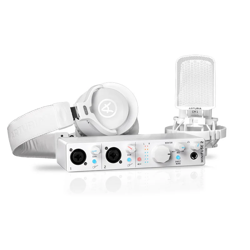 Φωτογραφία προϊόντος: Arturia MiniFuse Recording Pack White - Πακέτο κάρτας ήχου USB 2 in / 2 out