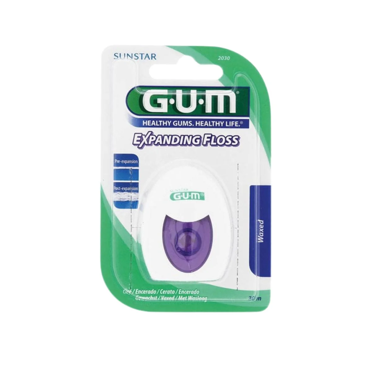 Φωτογραφία προϊόντος: Gum Expanding Floss Waxed (2030) Οδοντικό Νήμα Κερωμένο Λεπτό 30m 1τμχ