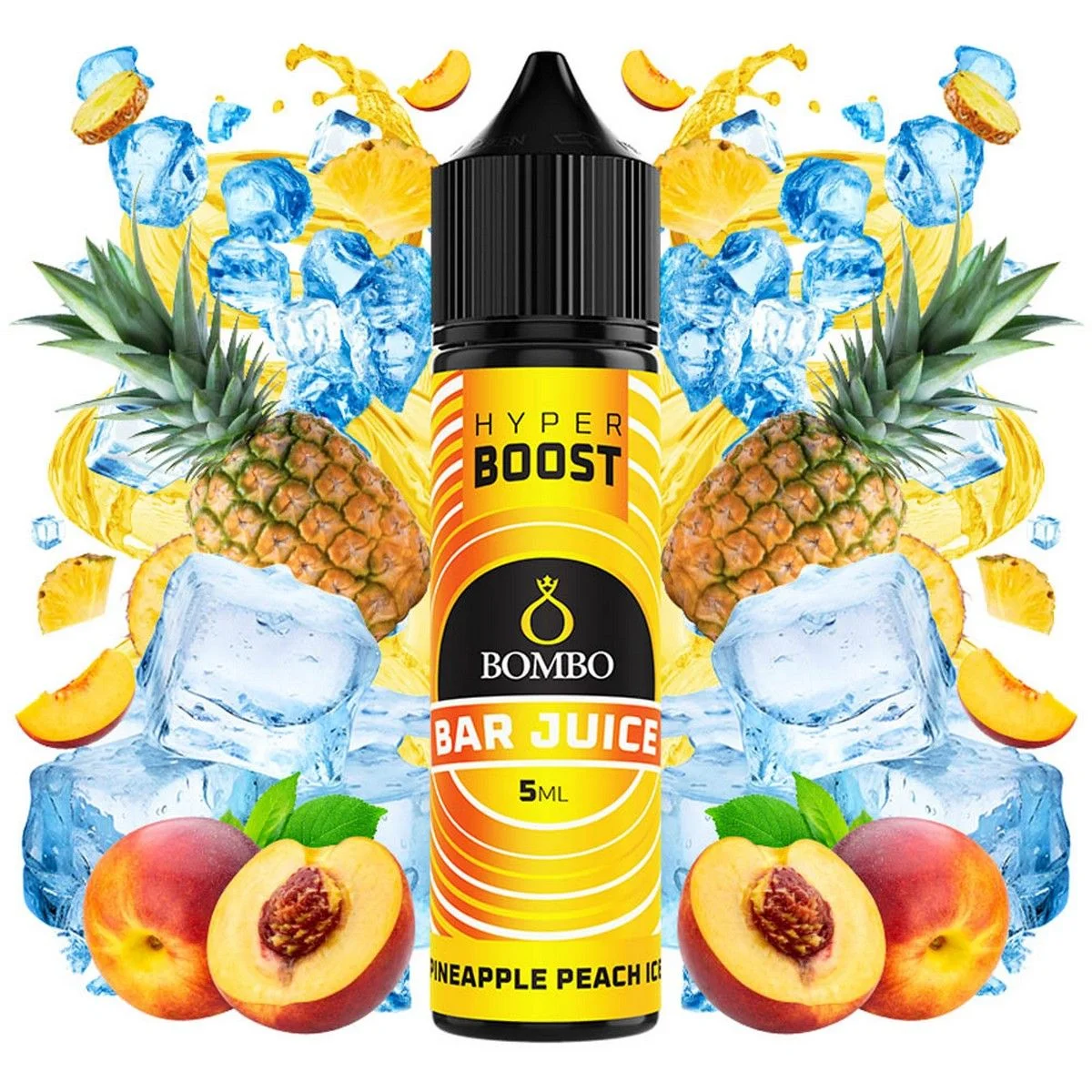 Φωτογραφία προϊόντος: Bombo Bar Juice Hyper Boost Flavor Shot Pineapple Peach Ice 5ml/60ml