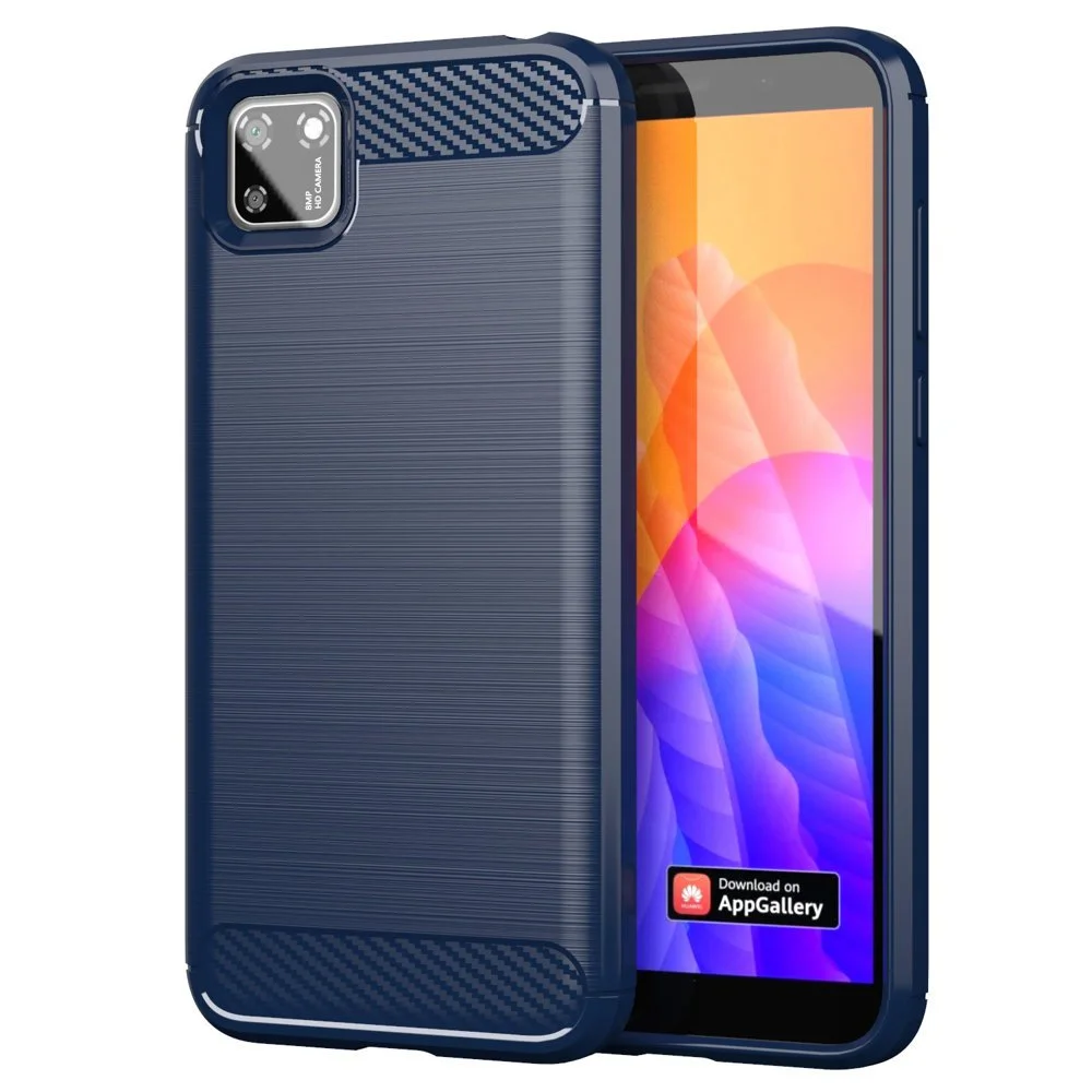 Φωτογραφία προϊόντος: OEM Carbon Case Flexible Cover Θήκη TPU για Huawei Y5p μπλε