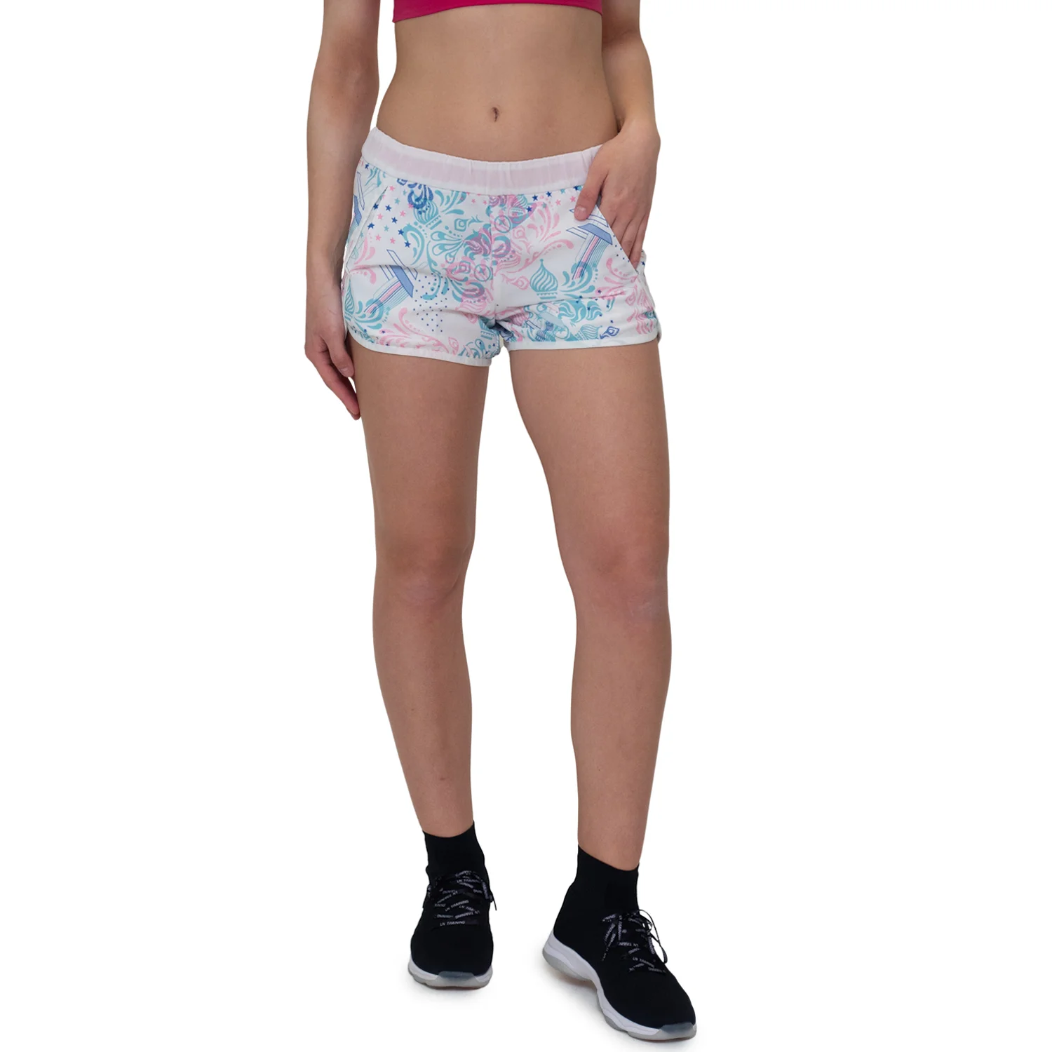 Φωτογραφία προϊόντος: Γυναικείο Li Ning TREND SPORT SHORTS - ΛΕΥΚΟ-ΓΑΛΑΖΙΟ -ΡΟΖ