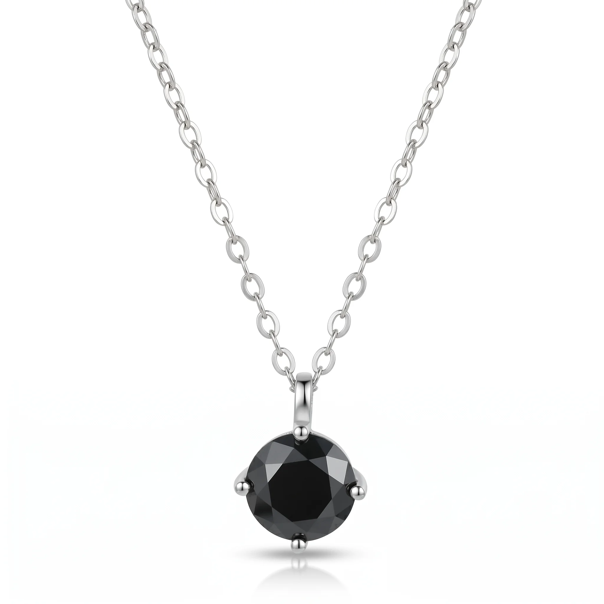 Φωτογραφία προϊόντος: Κολιέ Μονόπετρο με Moissanite Diamond από Ασήμι KL3941