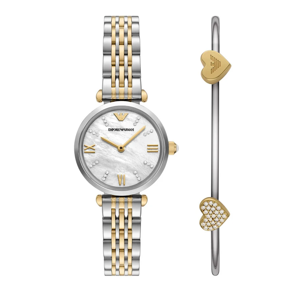 Φωτογραφία προϊόντος: EMPORIO ARMANI Two Toned Stainless Steel Bracelet AR80078SET