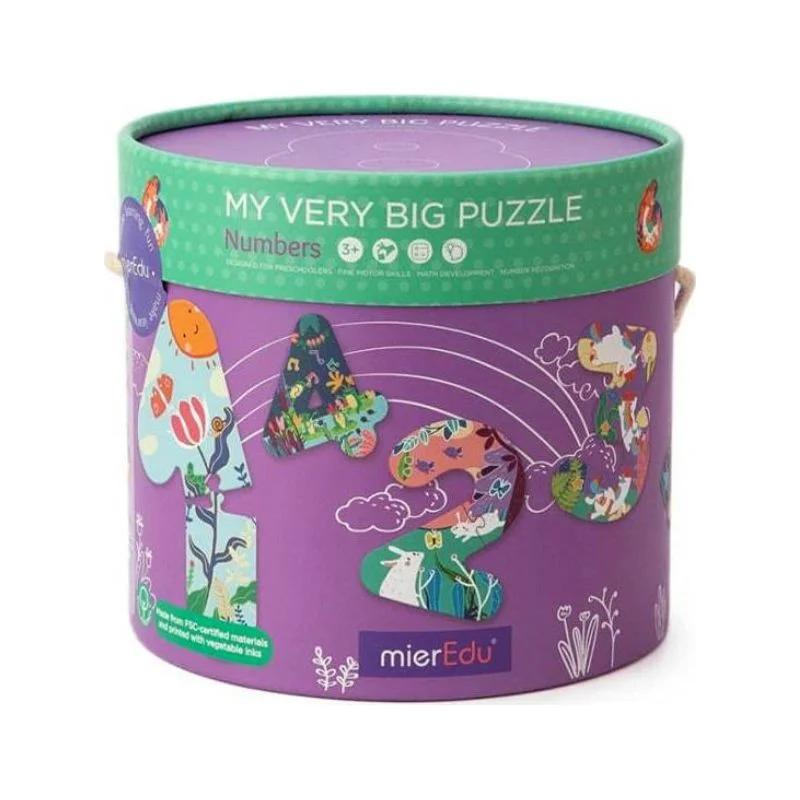 Φωτογραφία προϊόντος: Παιδικό Puzzle MierEdu My Very Big Numbers 16×18cm 32pcs 3+ Ετών ME103