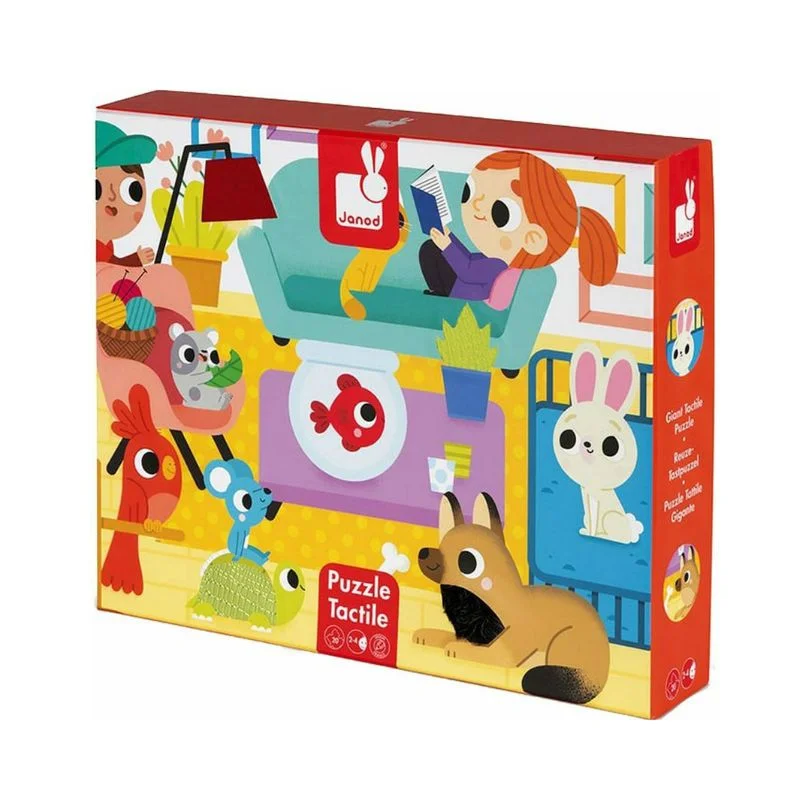 Φωτογραφία προϊόντος: Παιδικό Puzzle Janod Νύχτα Tactile Pets 50x65cm 20pcs 2+ Ετών J02686