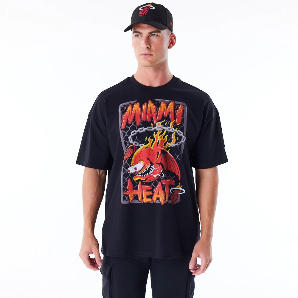 Φωτογραφία προϊόντος: NEW ERA MIAMI HEAT GRAPHIC DROP SHOULDER - ΜΑΥΡΟ