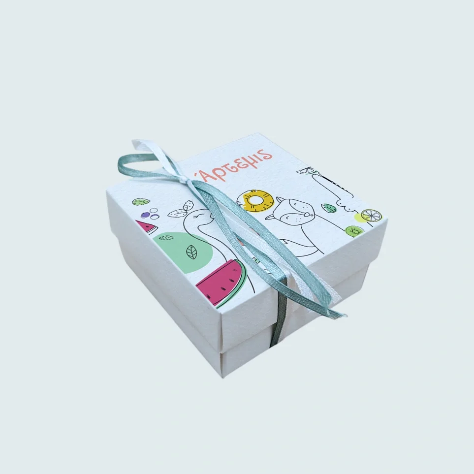 Φωτογραφία προϊόντος: Ecobags Μπομπονιέρα Βάπτισης Κουτάκι με Εκτύπωση και Κουφέτα Χατζηγιαννάκης Θέμα Καλοκαιρινό Πάρτυ