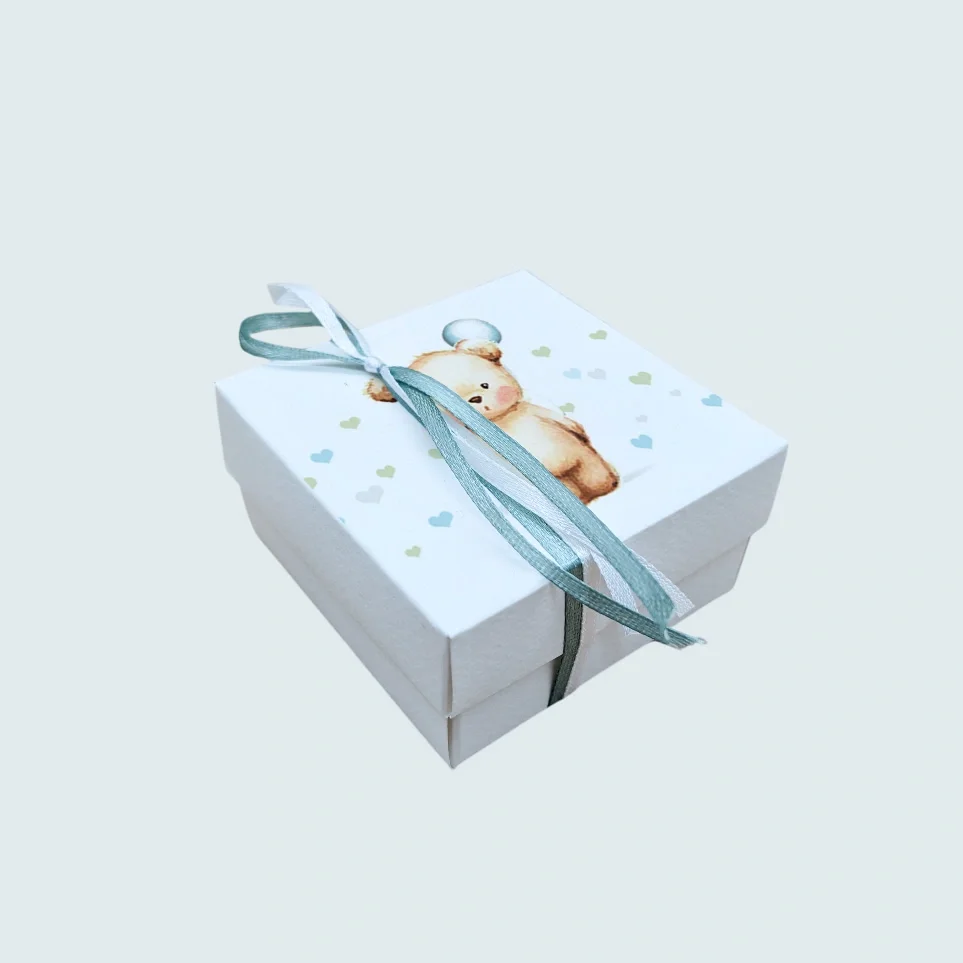 Φωτογραφία προϊόντος: Ecobags Μπομπονιέρα Βάπτισης Κουτάκι με Εκτύπωση και Κουφέτα Χατζηγιαννάκης Θέμα Αρκουδάκι Με Μπαλόνι -1