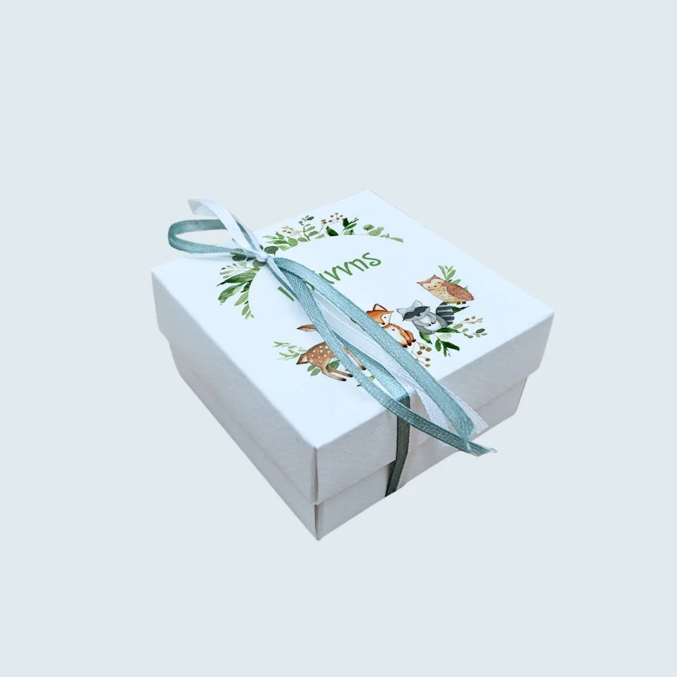 Φωτογραφία προϊόντος: Ecobags Μπομπονιέρα Βάπτισης Κουτάκι με Εκτύπωση και Κουφέτα Χατζηγιαννάκης Θέμα Ζωάκια Του Δάσους -3