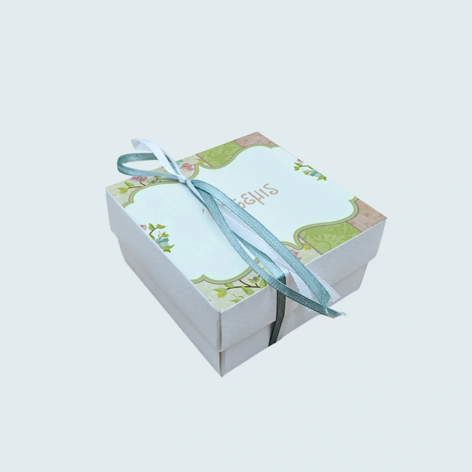 Φωτογραφία προϊόντος: Ecobags Μπομπονιέρα Βάπτισης Κουτάκι με Εκτύπωση και Κουφέτα Χατζηγιαννάκης Θέμα Λουλούδια - Φυτά