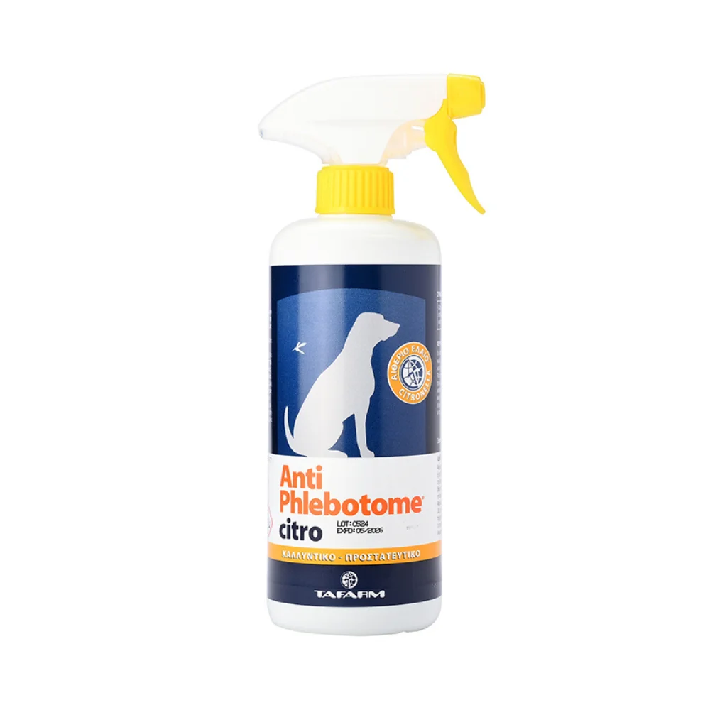 Φωτογραφία προϊόντος: Tafarm Spray Anti-Phlebotome Citro 500ml– Εντομοαπωθητικό Υγρό για Σκύλους