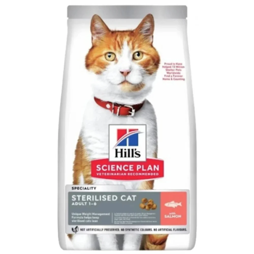 Φωτογραφία προϊόντος: Hill's Hill’s Science Plan Sterilised Adult Cat με Σολομό 1,5kg – Ξηρά Τροφή για Στειρωμένες Γάτες 1-6 Ετών -30%