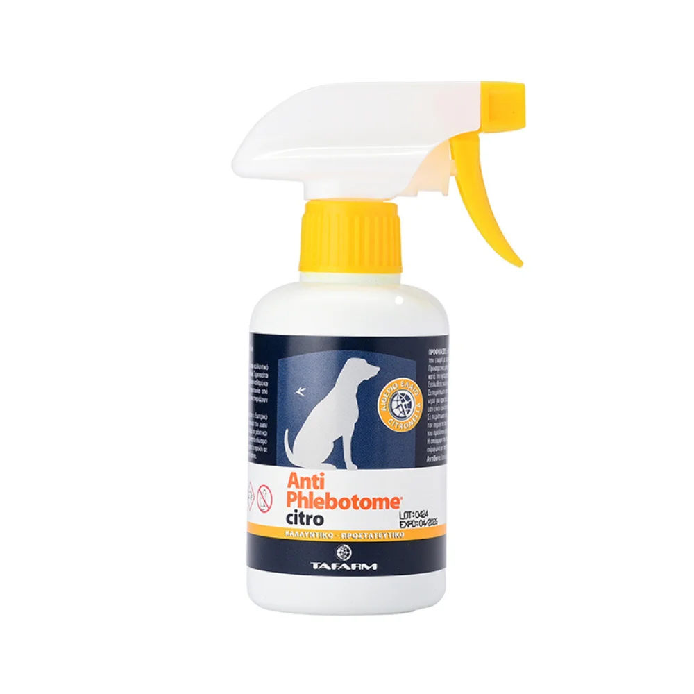 Φωτογραφία προϊόντος: Tafarm Spray Anti-Phlebotome Citro 250ml– Εντομοαπωθητικό Υγρό για Σκύλους