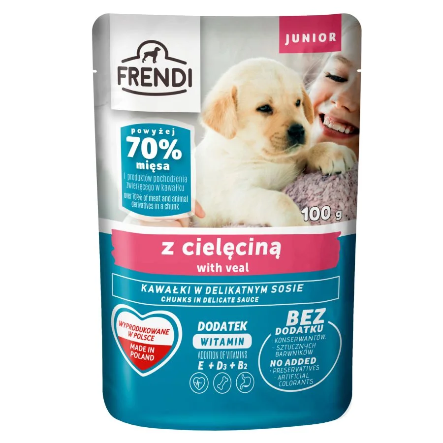 Φωτογραφία προϊόντος: Frendi φακελάκι (Puppy) με μοσχάρι γάλακτος σε σάλτσα 100gr