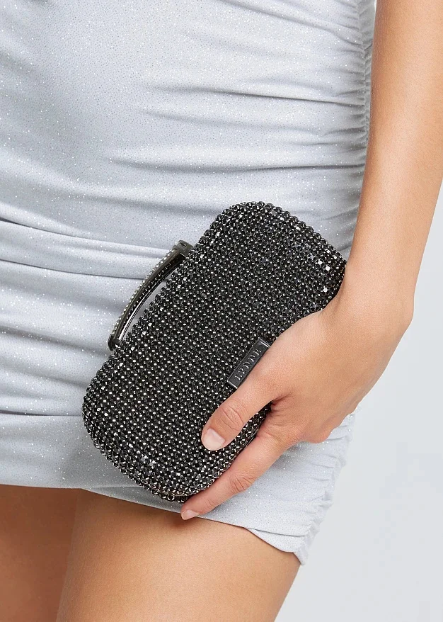 Φωτογραφία προϊόντος: Τσάντα clutch με διαμαντάκια, Lynne, Μαύρη