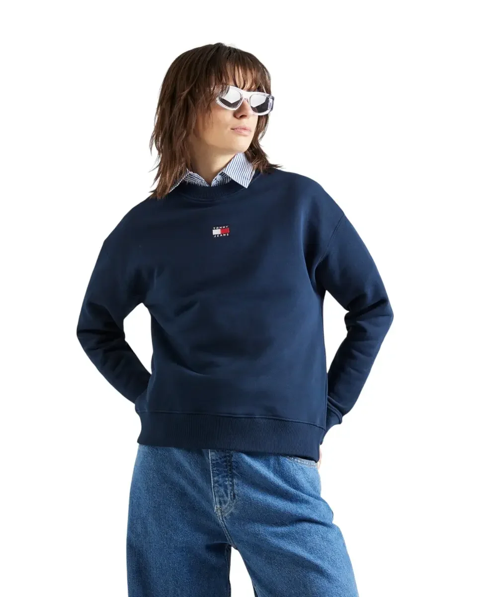 Φωτογραφία προϊόντος: Tommy Hilfiger - Γυναικείο Φούτερ Badge Loose Fit DW0DW17325-C1G Μπλε Σκούρο