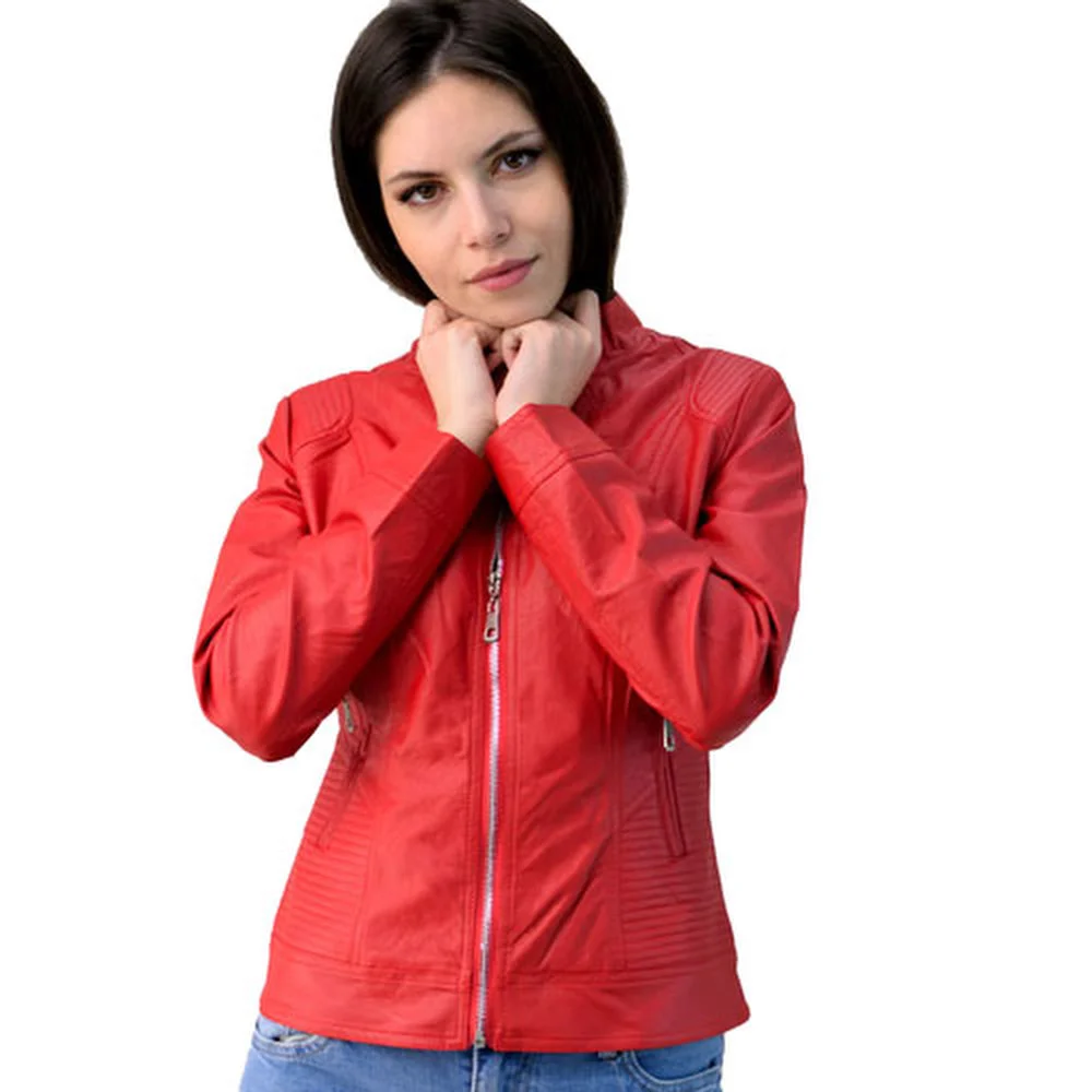 Φωτογραφία προϊόντος: Potre Jacket απο οικολογικό δέρμα / Κόκκινο