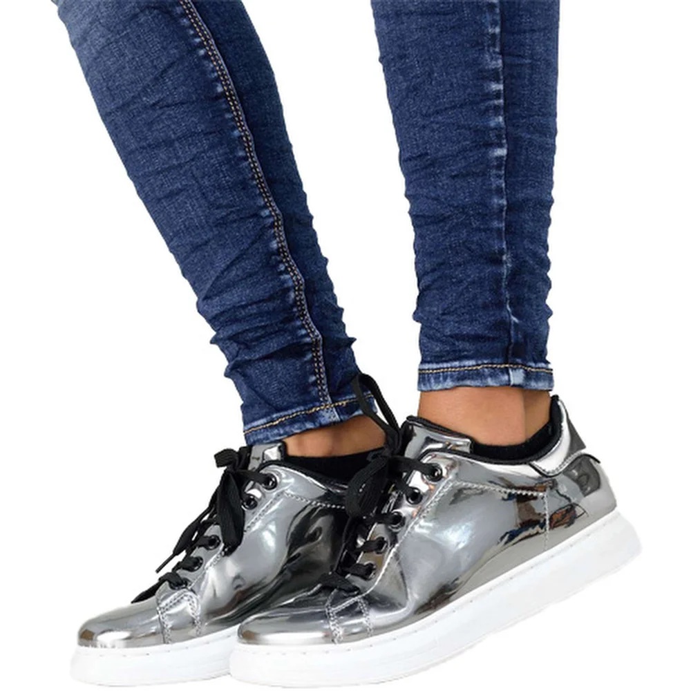 Φωτογραφία προϊόντος: Potre OR Μετταλικά sneakers / Ασημένιο