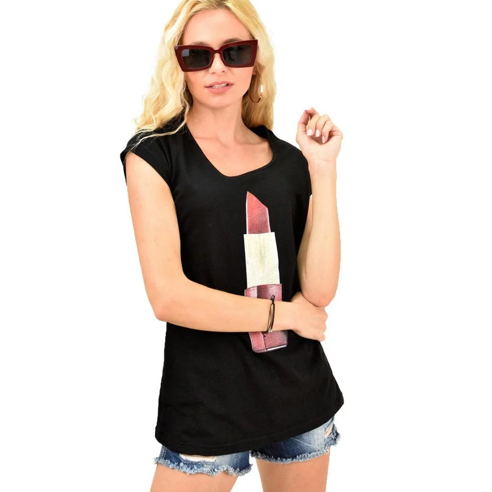 Φωτογραφία προϊόντος: First Woman T-shirt με τύπωμα / Μαύρο