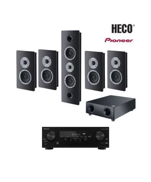 Φωτογραφία προϊόντος: Heco Ηχεία Home Cinema 5.1 Ambient Black με AV Receiver Pioneer VSX-535D (Σετ)