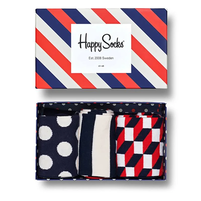Φωτογραφία προϊόντος: Happy Socks Συσκευασία Δώρου με 3 Unisex Κάλτσες 3-Pack Classic Navy Socks Gift Set XSTR08 - 36-40, ΠΟΛΥΧΡΩΜΟ