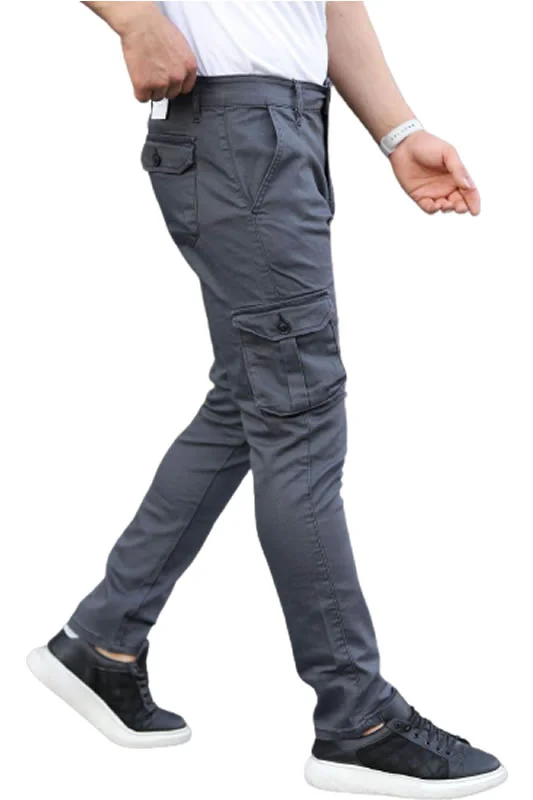 Φωτογραφία προϊόντος: Sers Jeans Ανδρικό Παντελόνι Ελαστικό Cargo Γκρι-7006