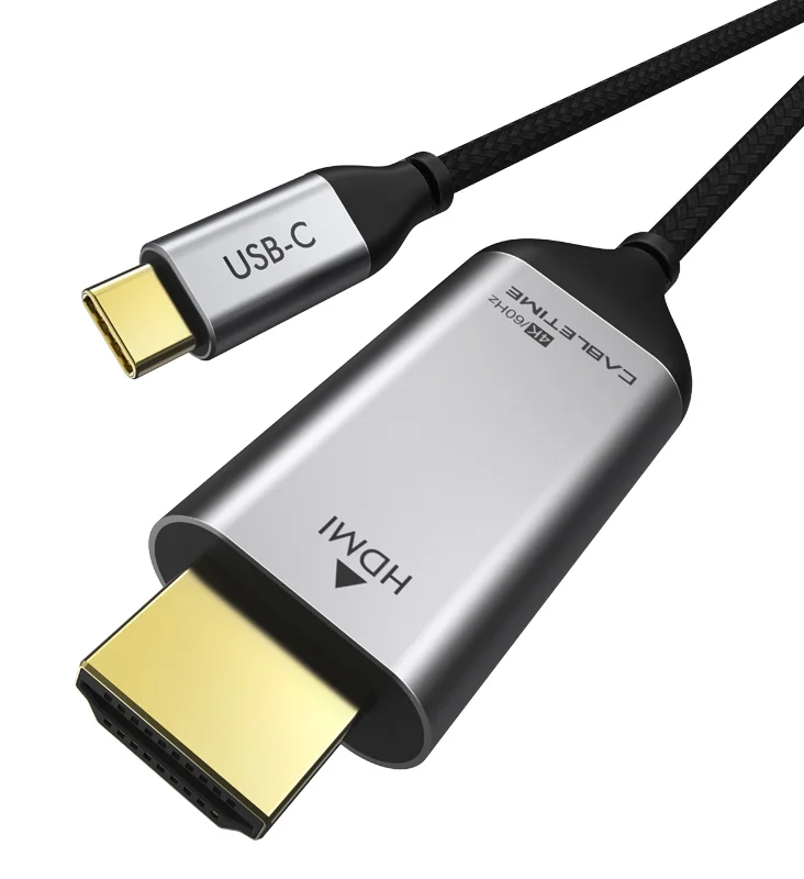 Φωτογραφία προϊόντος: CABLETIME καλώδιο USB-C σε HDMI C160, Coaxial, 4K, 1.8m, μαύρο