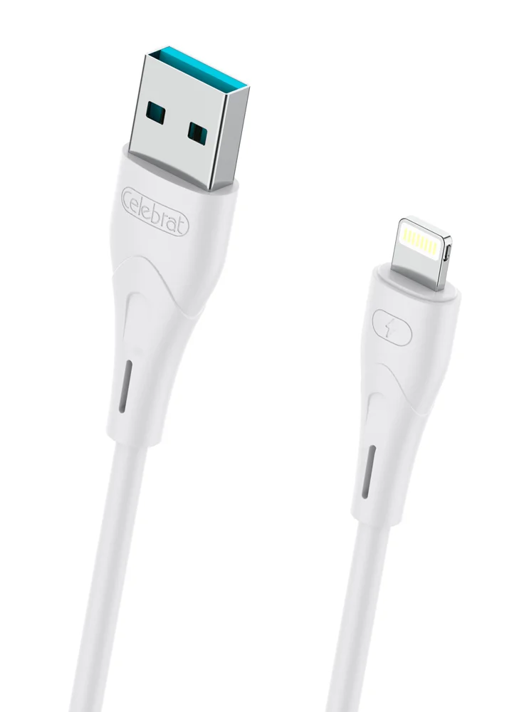 Φωτογραφία προϊόντος: CELEBRAT καλώδιο Lightning σε USB CB-18I, 15W 2.4A, 480Mbps, 1m, λευκό