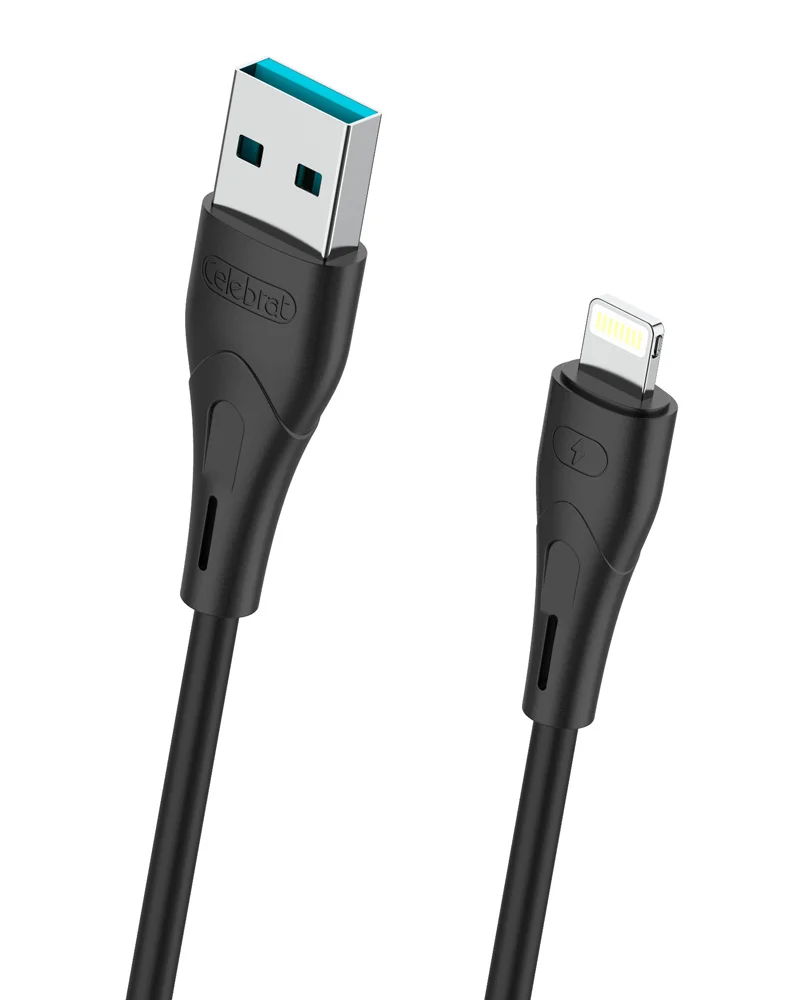 Φωτογραφία προϊόντος: CELEBRAT καλώδιο Lightning σε USB CB-18I, 15W 2.4A, 480Mbps, 1m, μαύρο