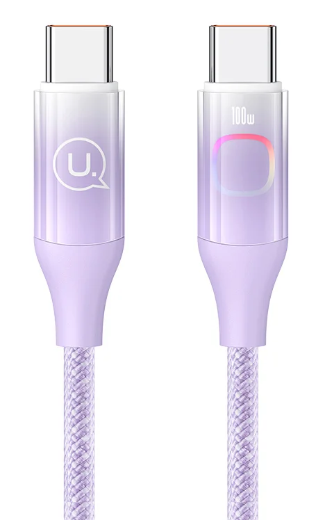 Φωτογραφία προϊόντος: USAMS καλώδιο USB-C σε USB-C US-SJ640, 100W PD, 1.2m, μωβ