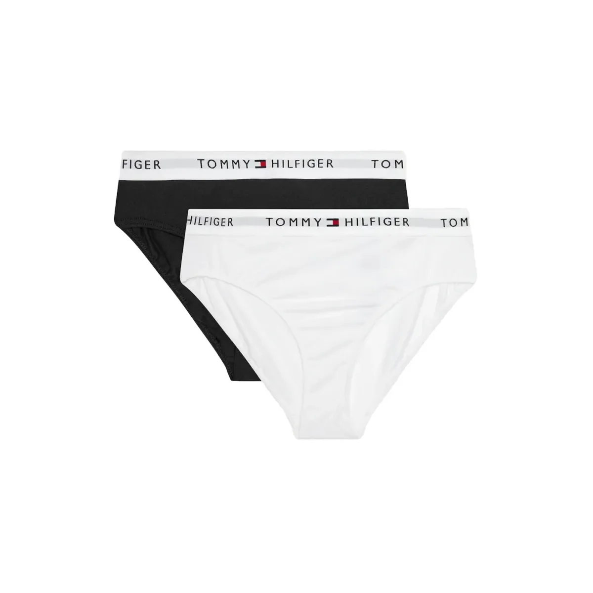 Φωτογραφία προϊόντος: Tommy Hilfiger Παιδικό Slip Κορίτσι TH Signature Logo Waistband - Διπλό Πακέτο, Χρώμα Λευκό-Μαύρο