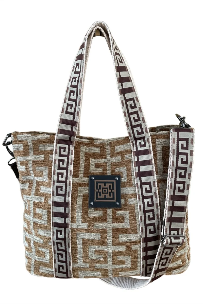 Φωτογραφία προϊόντος: Midneto Calypso II Light Brown Beige Chenille Labyrinth Bag
