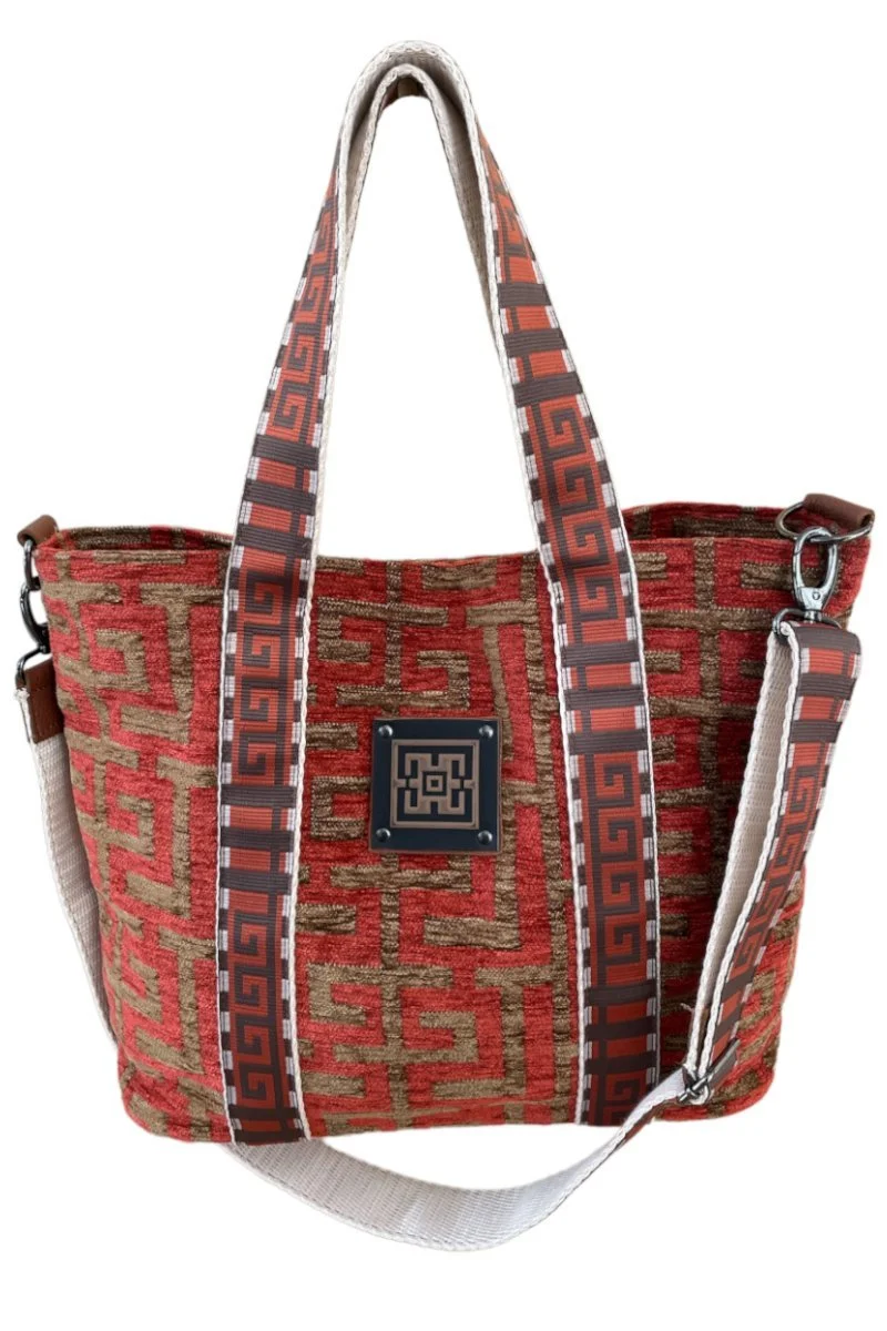 Φωτογραφία προϊόντος: Midneto Calypso II Terracotta Brown Chenille Labyrinth Bag