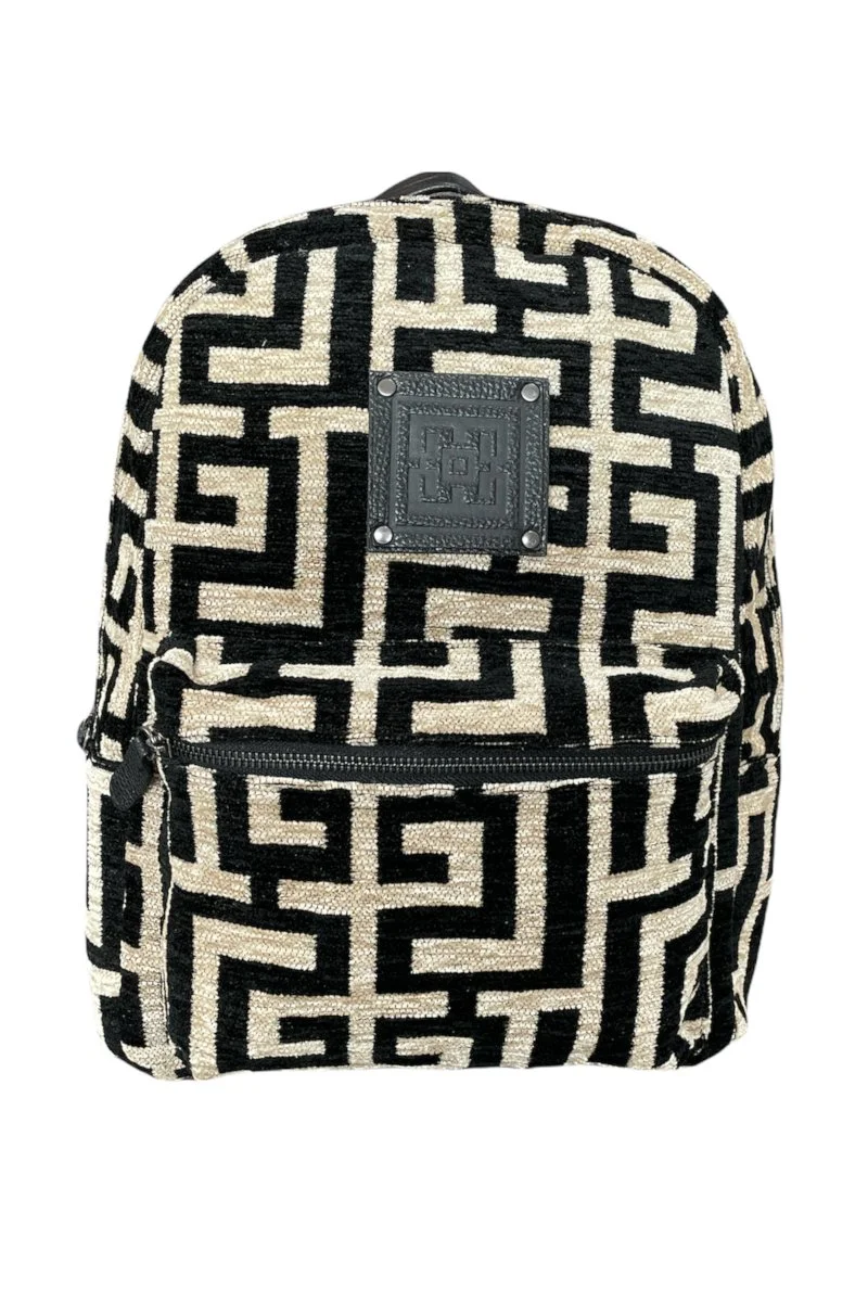 Φωτογραφία προϊόντος: Midneto Polymnia I Beige Black Chenille Labyrinth Bag