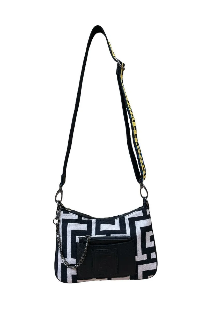 Φωτογραφία προϊόντος: Midneto Dione Beige Black Labyrinth Bag