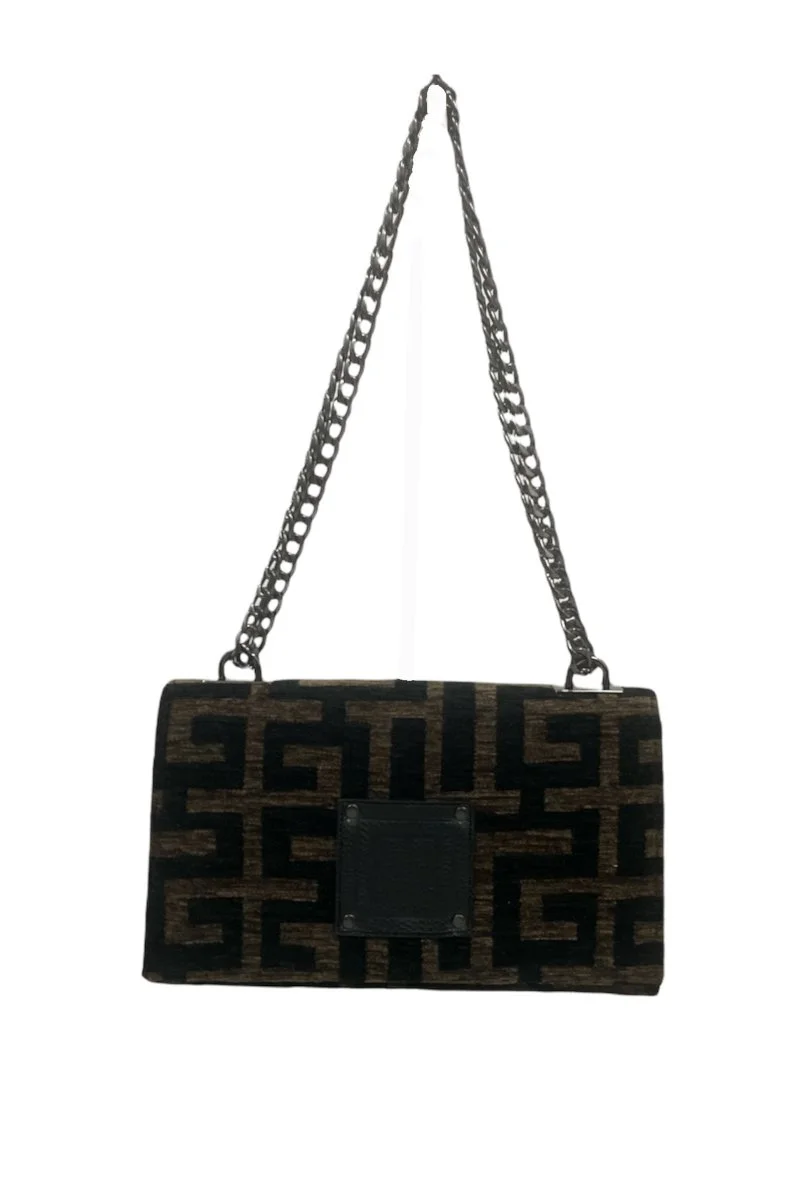 Φωτογραφία προϊόντος: Midneto Delos Brown Black Chenille Labyrinth Bag