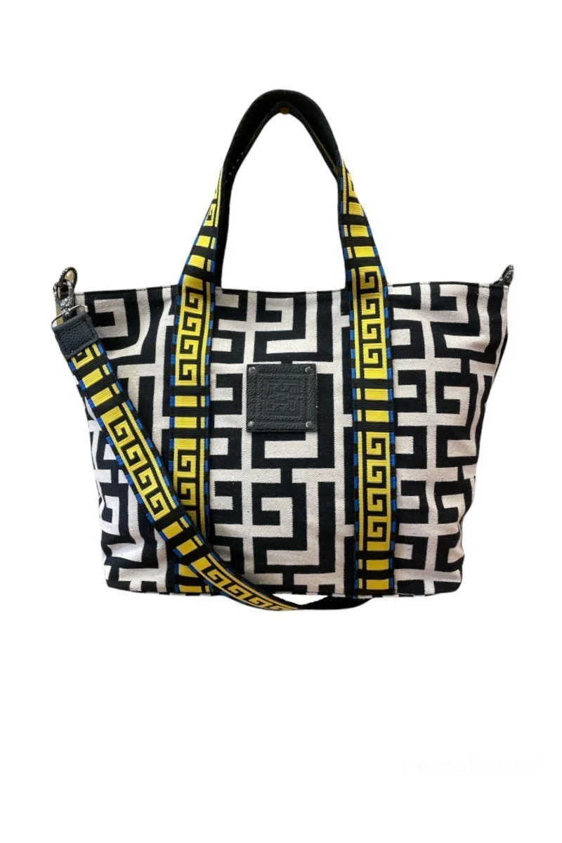 Φωτογραφία προϊόντος: Midneto Calypso II Beige Black Labyrinth Bag