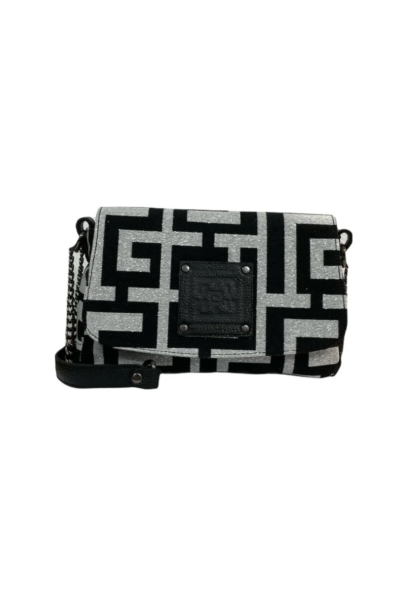 Φωτογραφία προϊόντος: Midneto Rhea Silver (Lurex) Labyrinth Bag