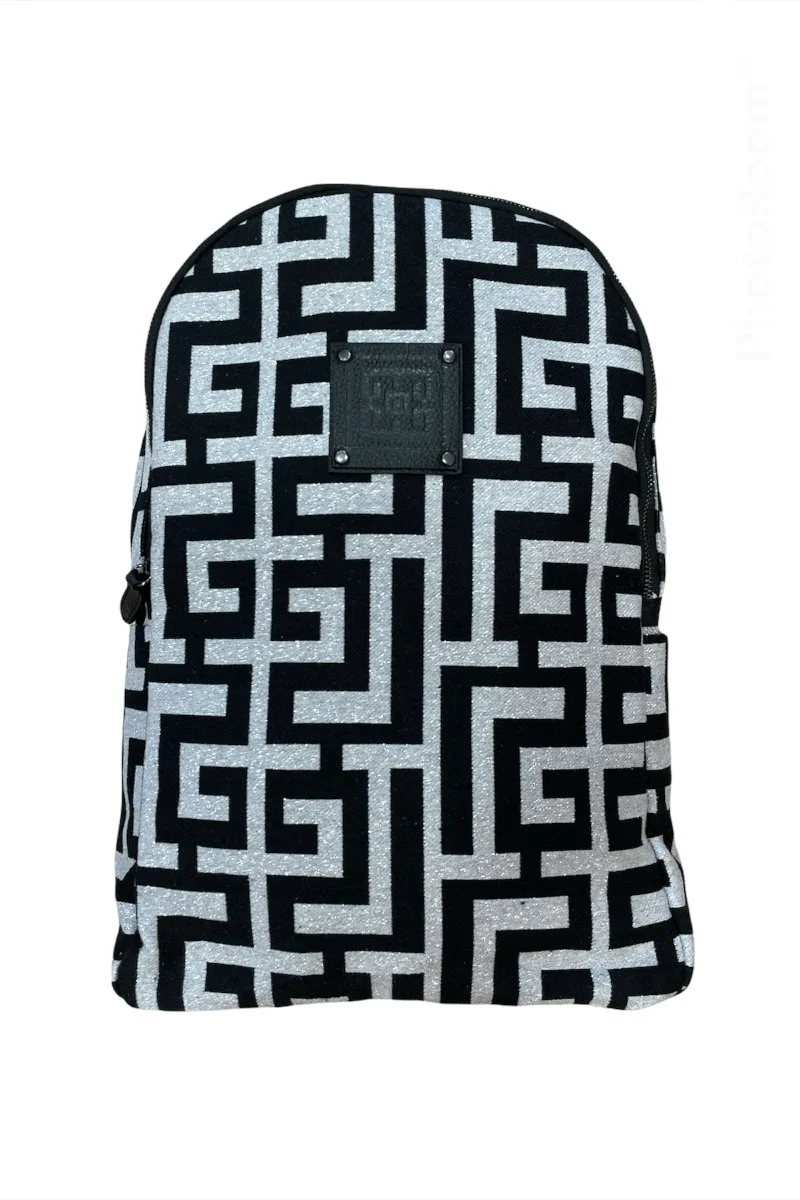 Φωτογραφία προϊόντος: Midneto Kimon I Silver (Lurex) Black Labyrinth Bag