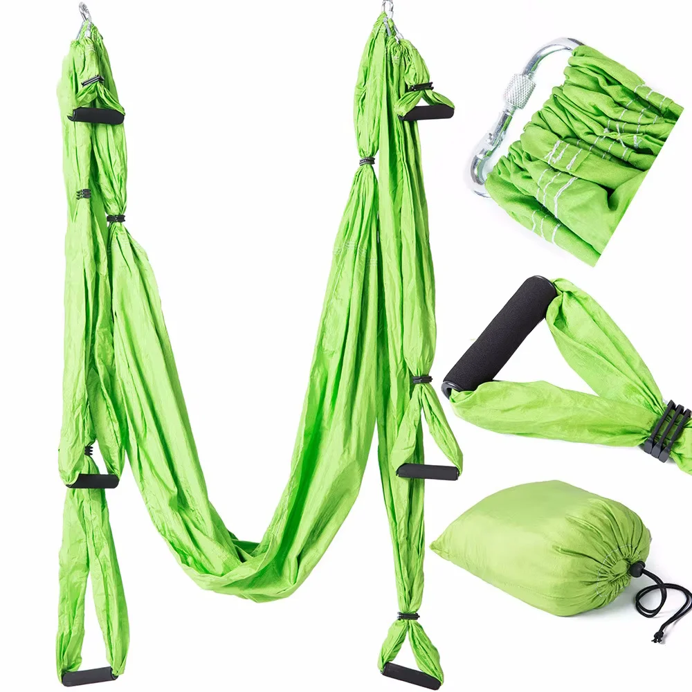 Φωτογραφία προϊόντος: Kepeak Aerial Swing Anti-Gravity Silk Αιώρα με λαβές Yoga και Pilates (Light Green)