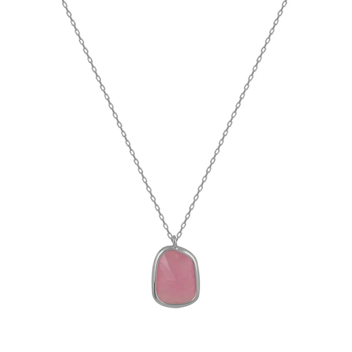 Φωτογραφία προϊόντος: Peach Jewelry Κολιέ από Ασήμι 925 με Συνθετική Πέτρα Ρουμπίνι