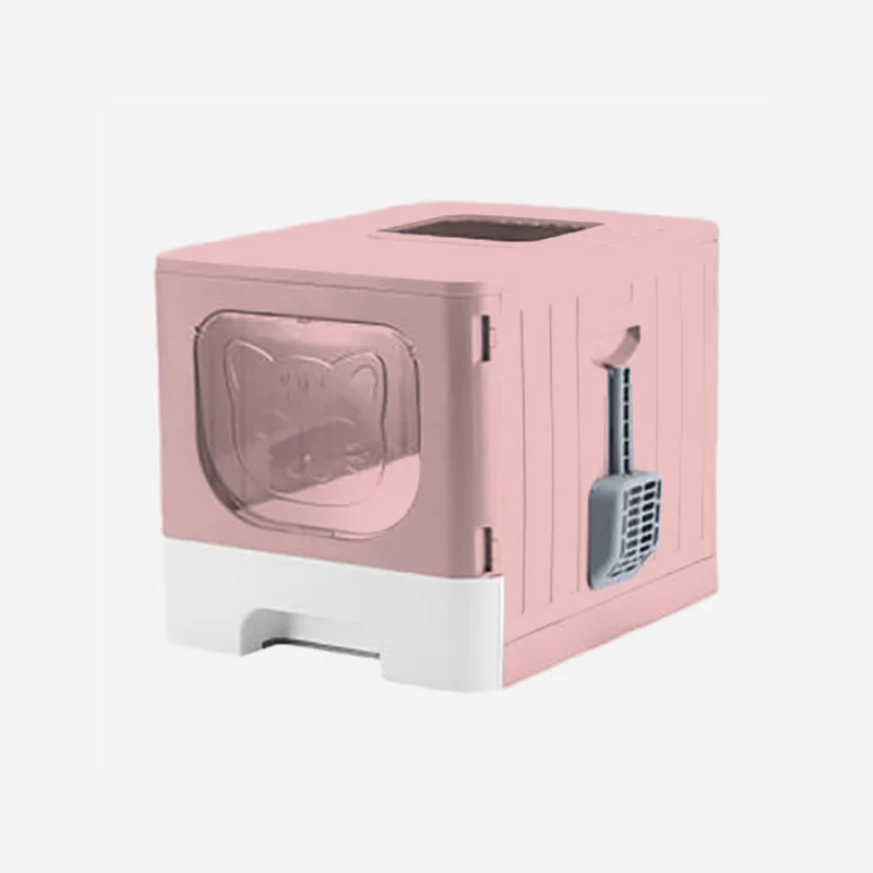 Φωτογραφία προϊόντος: MR STINKY FOLDABLE LITTER BOX ΡΟΖ L490 X W392 X H383mm