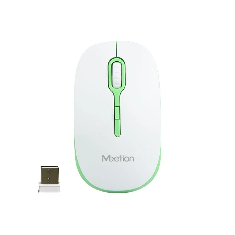 Φωτογραφία προϊόντος: Meetion MT-R547 2.4G White/Green - Ασύρματο Ποντίκι Office