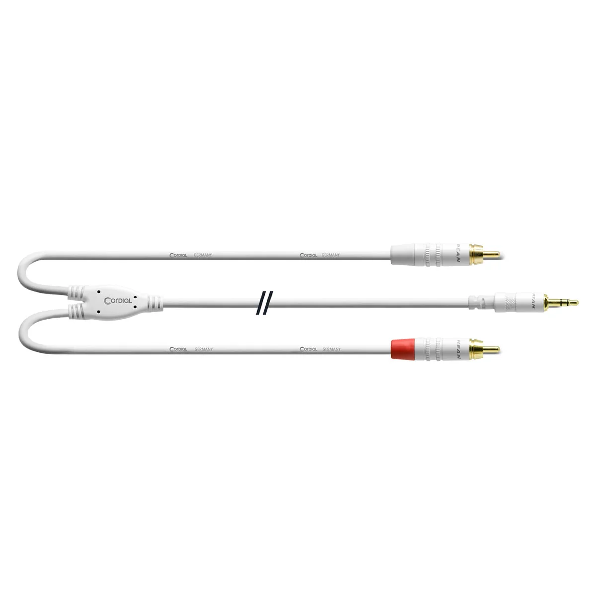 Φωτογραφία προϊόντος: Cordial CFY 3 WCC Snow - Καλώδιο Y-Adapter 2 x RCA – Jack mini stereo, 3 μέτρα