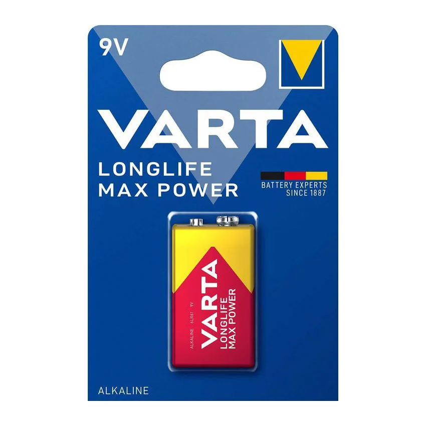 Φωτογραφία προϊόντος: Varta Longlife Max Power 9V - Έξτρα αλκαλική μπαταρία 9V 1 τεμάχιο