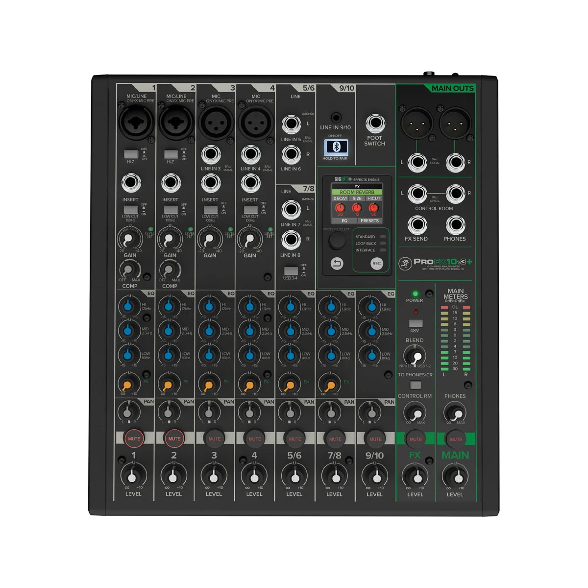 Φωτογραφία προϊόντος: Mackie ProFX10v3+ - Επαγγελματική αναλογική κονσόλα 10 καναλιών με USB